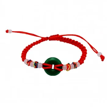 Jade varno sponke nacionalni slog barvit cvet Vozel Rdeča Vrv Zapestnica ljubitelje jade ugoden rdeča vrv nakit