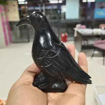 Kristali Živali Naravnih Obsidian Kristalno Ptica Corvus Črni Obsidian Quartz Vrana Zdravljenje Darilo
