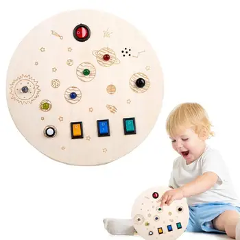Led Luči Stikalo Igrača Montessori Zaseden Table LED Luči Stikalo Igrača Otroci Zaseden Lesene Deske Za Toddlers Senzorično Igrače Za Toddlers