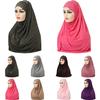Muslimanske Ženske, Dekleta, Hidžab Islamske Hidžab Šal Enem Kosu Amira Moda Barva Mehko Headscarf Arabski Headwrap Nosorogovo Hidžab