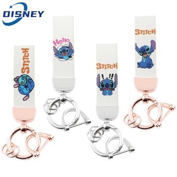 Nova Zasnova Disney Šiv Keychain Različnih Risanka Lilo & Stitch Srčkan Usnje obesek za ključe, Ženske, Nahrbtnik Ključ Držalo za Pribor