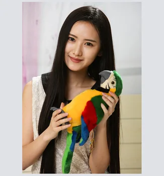 o 27 cm lepo obarvana zeleno papiga plišastih igrač simulacije ptica papiga mehka lutka darilo za rojstni dan s0013