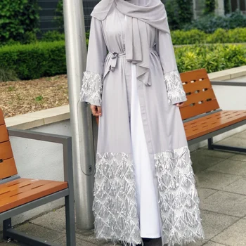 Odprite Abaya Kimono Muslimansko Obleko tam kaftan Dubaj Abayas za žensko Jopico Hidžab Večerne Obleke Turčija Obleke Islam Skromna Oblačila
