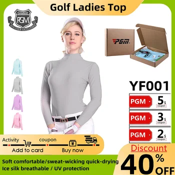 PGM Golf Oblačila Dame Pokrovi za zaščito pred soncem Majice Perilo Dolgo Golf Hlajenje Ledu Svile, T-Majice UV Zaščito Mehko Golf Oblačila