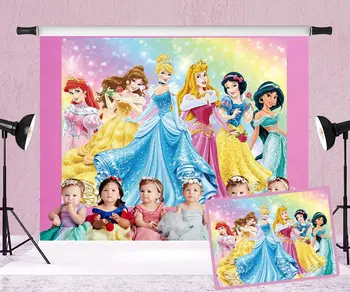 Princesa Pepelka Grad Ozadje Rojstni Dekoracijo Dobave Multicolor Čarobno Sanjsko Rojstni Dan Fotografija Ozadje
