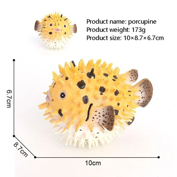 Pufferfish Figur Realne Plastičnih Divje Pufferfish Figur Set Za Zbiranje Znanost Izobraževalne Prop Živali Model