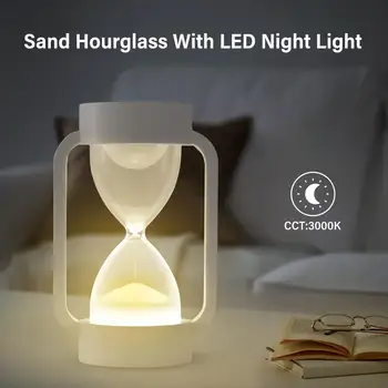 Ustvarjalne LED indukcijske peščena ura spanja lučka za samosprožilec peščene ure lučka spalnica, dnevna soba študija doma dekoracijo darilo led nočna lučka