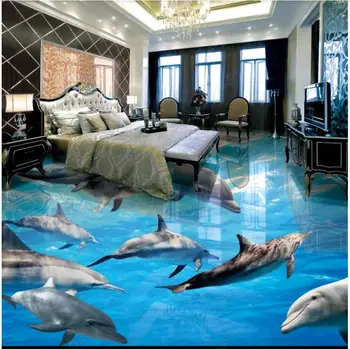 vodotesno lepilo za pvc talne Podvodni Svet Dolphin Group kopalnica vinil stenske nalepke, samolepilne tapete doma dekor