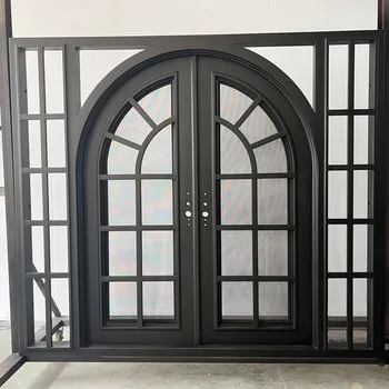 Vrata za Hišo, Sodobno Oblikovanje francoski Vrata Steklena Vrata Okovje Kovanega Železa Vrata s Steklom dvokrilna Vrata Vhodna vrata