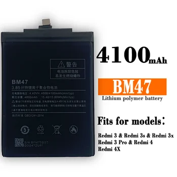 Xiao mi 100% Originalni BM47 4100mAh Baterija Za Xiaomi Redmi 3S 3X Redmi 4X Redmi 3 / 3pro BM47 Zamenjava Baterij