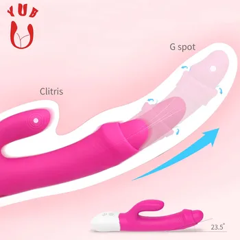 YUB Rabbit Vibratorji Gspot In Klitoris Massagers Dildo Z Resnično Artiificial glavice penisa Penis Medicinske Silcone Sexy Igrače Za Ženske