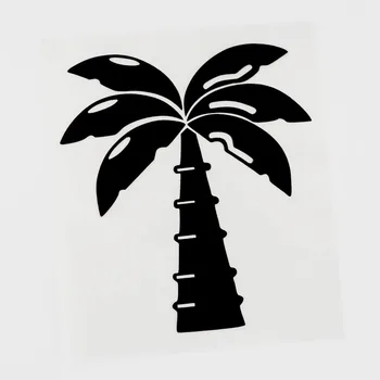 Črna/Srebrna za Rastline Kokosovo Drevo Grafični Vinil Avto Nalepke Nalepke 11.3 CM X 12,9 CM