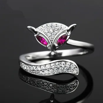 Ženske Modne Fine Nakit z dragih kamnov Fox Živali Kreativna zasnova Ženski prstan